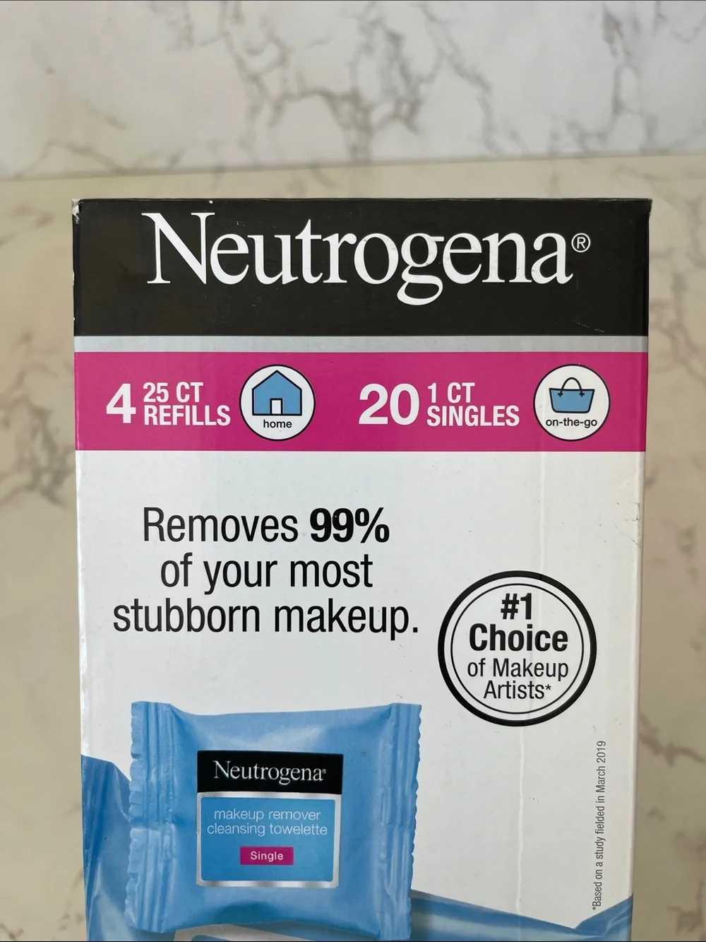 Neutrogena Blue Makeup Remover Cleansing Towelettes - Pink Accent